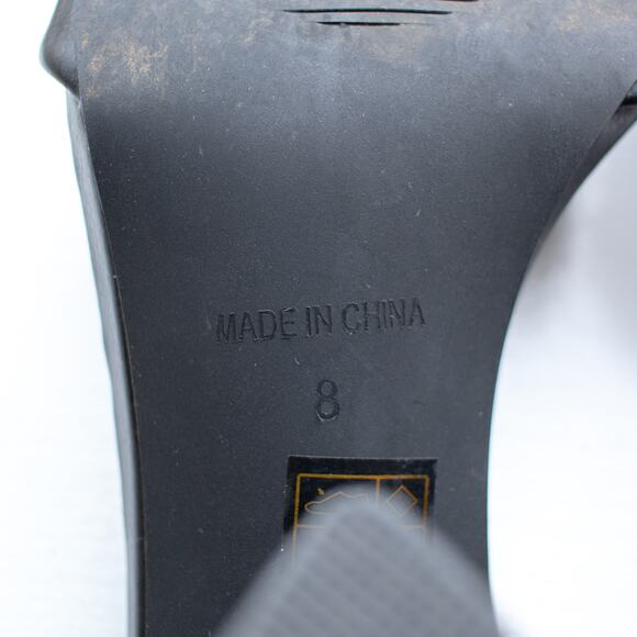 Princess Polly Black Square-Toe Triangle-Heel Gladiator Sandals Size 8 - Picture 8 of 8